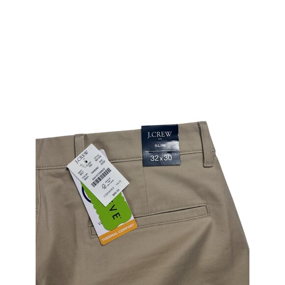 J.Crew Chinos TruTemp365 Pants Men's Slim Fit Sz 32x30 Thermal Comfort Beige NEW - Picture 14 of 16